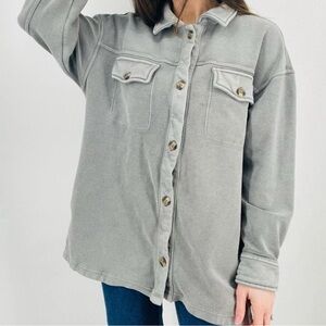 Aerie MEDIUM Flannel Long Cotton oversized shirt shacket